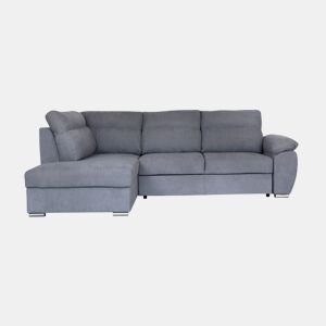 Sofá de canto KENDAL com cama e arca esquerda 4 lugares cinza da Conforama, fotografia 1