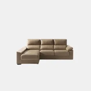 Chaise longue 4 lugares BEA lado esquerdo cor visón da Conforama, fotografia 1