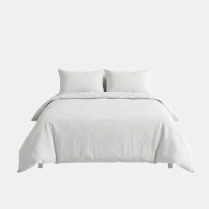 Capa de edredão em algodão AITANA para cama de 150cm branca by Conforama, photo 1