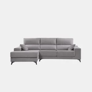 Chaise longue M com arca NOELIA esquerda 4 lugares cinza claro da Conforama, fotografia 1