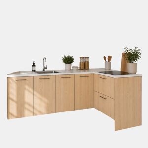 Cozinha ESENCIAL L2415 L 2,4x1,5m 16mm madeira natural e cinza by Conforama, photo 1