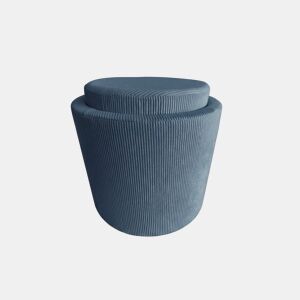 Puff AYLO com arrumação 45x41cm cor azul da Conforama, fotografia 1