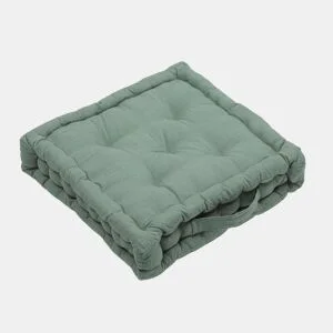 Almofada de chão em algodão NATURE 40x40x8cm cor verde by Conforama, photo 1
