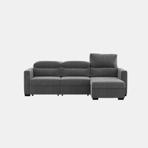 Chaise longue conversível em cama ARAM reversível 4 lugares cinza by Conforama, photo 1