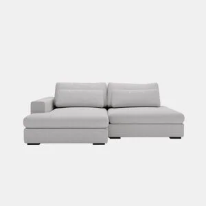 Chaise longue com cama PASSION esquerda 3 lugares cinza claro da Conforama, fotografia 1
