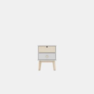 Mesa de cabeceira 2 gavetas NUBA branco da Conforama, fotografia 1