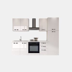 Cozinha com eletrodomésticos GILDA ICE 270cm esquerda branco brilhante by Conforama, photo 1