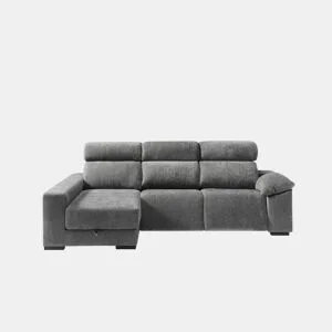 Chaise longue esquerda com relax elétrico ALL cor cinza escuro by Conforama, photo 1
