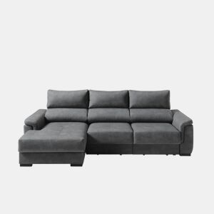 Chaise longue esquerda NAHIA com baú de 4 lugares cor antracite da Conforama, fotografia 1
