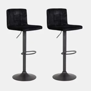 Conjunto de 2 bancos ajustáveis VELVET preto by Conforama, photo 1