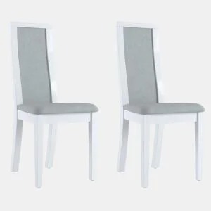 Cadeira de jantar estofada GOYA pack 2 unidades branco e cinza da Conforama, fotografia 1
