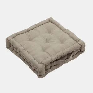 Almofada de chão em algodão NATURE 40x40x8cm cor taupe da Conforama, fotografia 1
