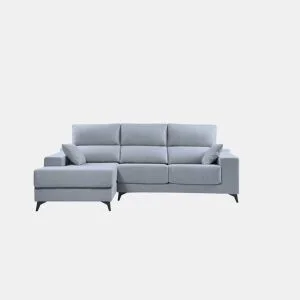 Chaise longue M NOELIA esquerda 4 lugares azul claro da Conforama, fotografia 1