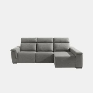 Chaise longue direita ADRIA relax elétrico cor cinza da Conforama, fotografia 1