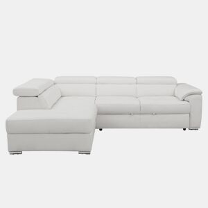 Sofá de canto esquerdo com cama em pele MAYA cor branco by Conforama, photo 1