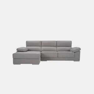 Chaise longue 4 lugares NOEMI XL lado esquerda cor cinza claro da Conforama, fotografia 1