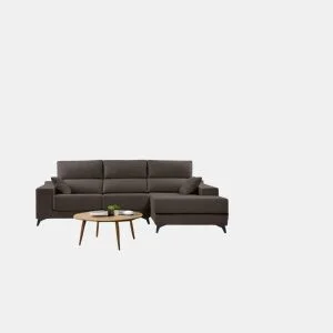 Chaise longue M com arca NOELIA dereita 4 lugares chocolate by Conforama, photo 1