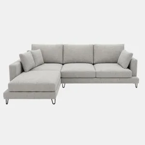 Chaise longue LENUS esquerda cor cinza claro by Conforama, photo 1