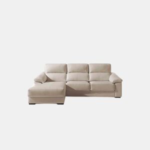 Chaise longue pele WILLY esquerda 4 lugares bege da Conforama, fotografia 1