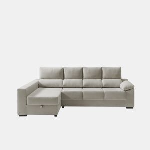 Chaise longue com arrumação PALA reversível 4 lugares bege da Conforama, fotografia 1