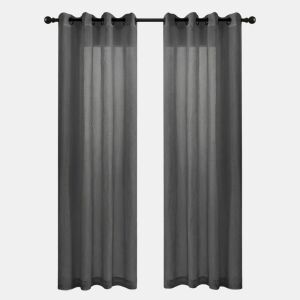Conjunto de 2 cortinas MALI 140x260cm cor cinza by Conforama, photo 1