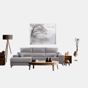 Chaise longue XL com arca NOELIA esquerda 4 lugares cinza claro da Conforama, fotografia 1