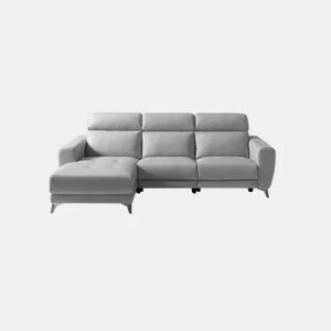 Chaise longue relax elétrica SALMA esquerda 4 lugares cinza da Conforama, fotografia 1