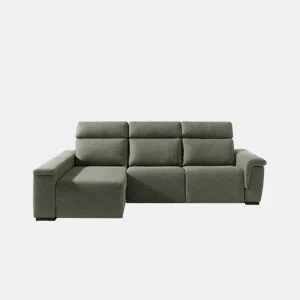 Chaise longue esquerda ADRIA relax elétrico cor verde da Conforama, fotografia 1