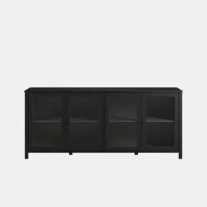 Aparador baixo 4 portas SIRIO preto by Conforama, photo 1