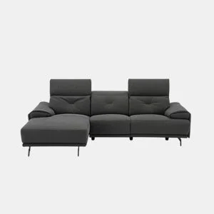 Chaise longue SIARA relax elétrica esquerda 3 lugares azul da Conforama, fotografia 1