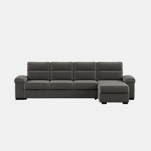 Chaise longue XL de 5 lugares reversível em cama ERIC cor cinza by Conforama, photo 1