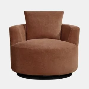 Cadeirão SOFTY giratório e decorativo cor terracota da Conforama, fotografia 1