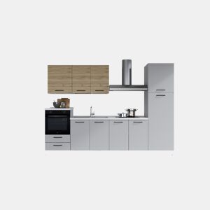 Cozinha com eletrodomésticos GILDA 2.0 300cm esquerda madeira e cinza claro da Conforama, fotografia 1