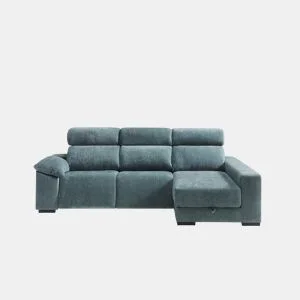 Chaise longue direita com relax elétrico ALL cor azul da Conforama, fotografia 1