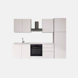 Cozinha com eletrodomésticos GILDA GOLA 270cm esquerda branco mate e cinza claro da Conforama, fotografia 1