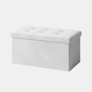 Banco de arrumação OTTOMAN dobrável 76x38x38cm branco by Conforama, photo 1