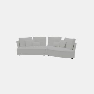 Chaise longue LUGANO direita 4 lugares tecido 2 cor branco by Conforama, photo 1