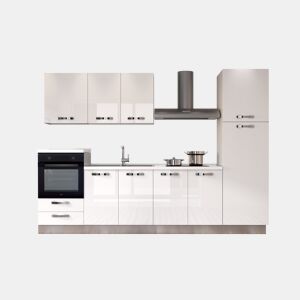 Cozinha com eletrodomésticos GILDA ICE 300cm esquerda branco brilhante by Conforama, photo 1