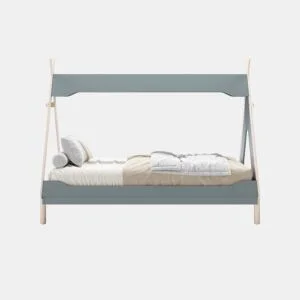 Cabana tipi 90cm LANI verde petróleo e madeira natural by Conforama, photo 1