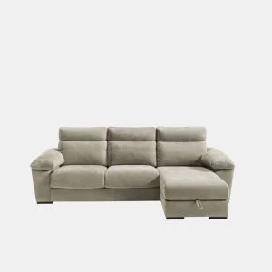 Chaise longue SOLIS dereita 4 lugares vison da Conforama, fotografia 1