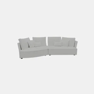 Chaise longue LUGANO esquerda 4 lugares tecido 2 cor branco da Conforama, fotografia 1