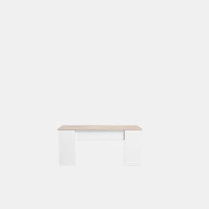 Mesa de centro elevável LOW cor branco e madeira by Conforama, photo 1