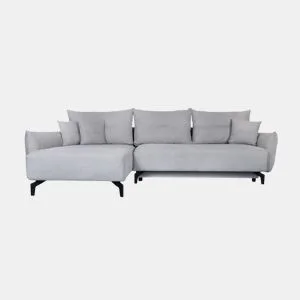 Chaise longue STOCKHOLM com cama e baú esquerda 4 lugares cinza da Conforama, fotografia 1