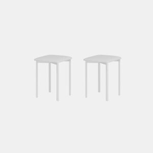 Conjunto de 2 bancos baixos BENE em branco com pernas brancas by Conforama, photo 1