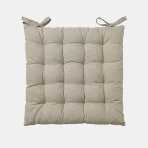 Almofada de cadeira em algodão NATURE 40x40x4cm cor taupe by Conforama, photo 1