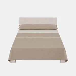 Jogo de lençóis SILK cama 90cm cor taupe e linho da Conforama, fotografia 1
