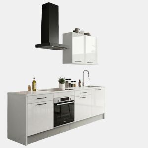 Cozinha ESENCIAL R24 reta 2,4m 20mm laminado branco brilho da Conforama, fotografia 1