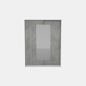Roupeiro ELEGANZA portas deslizantes com espelho 150x195cm branco by Conforama, photo 1