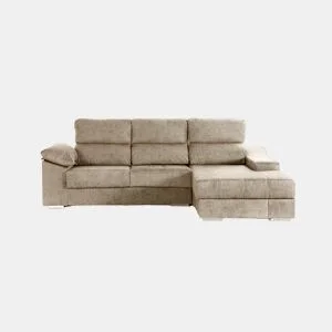 Chaise longue DANIELA II dereita 4 lugares bege by Conforama, photo 1