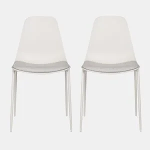 Conjunto de 2 cadeiras de cozinha CUSHION fixa branca da Conforama, fotografia 1